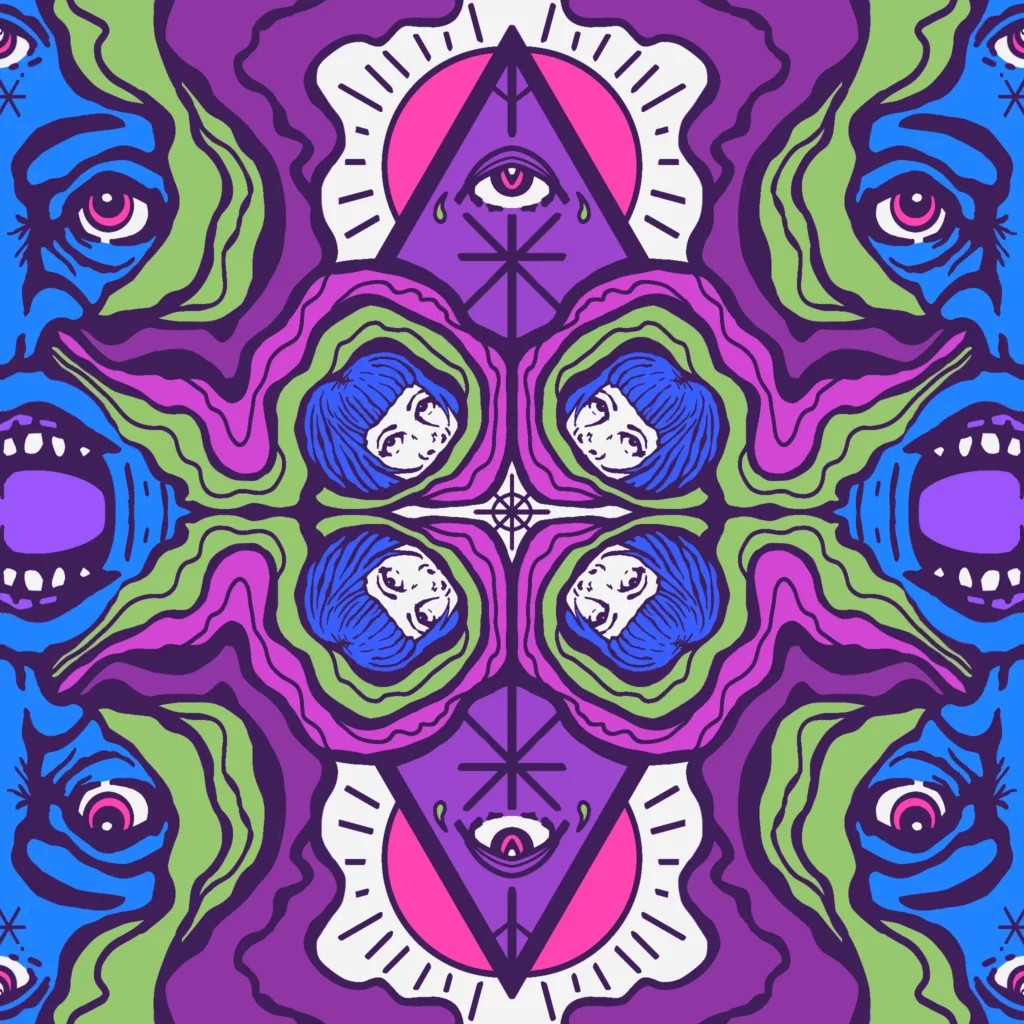 digital art of all seeing eye, demon, drowning pool